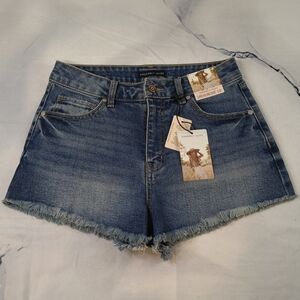 🆕Sincerely Jules Super High Rise Denim Shorts 5/27 Medium Wash Women's